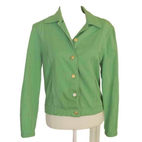 Vintage St. John Sport Womens Green Long Sleeve Button Down Jacket Size P(S) - Picture 1 of 16